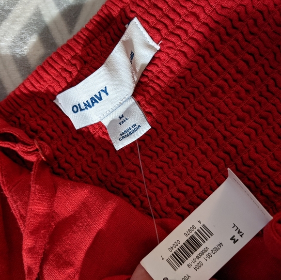 NWT Linen Red Fit and Flare Old Navy Medium Tall - Picture 4 of 15